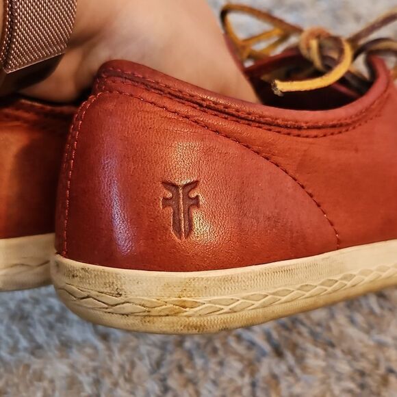 Frye Mindy Leather Sneakers Red Size 8 - Picture 5 of 9